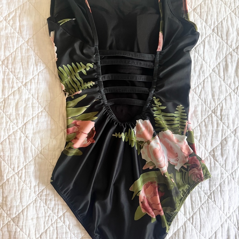 Albion Black Floral One Piece Swimsuit - Picture 7 of 10